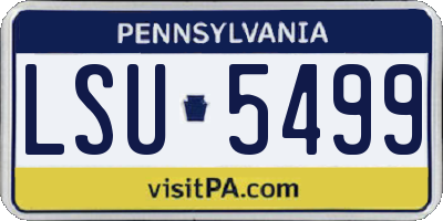 PA license plate LSU5499
