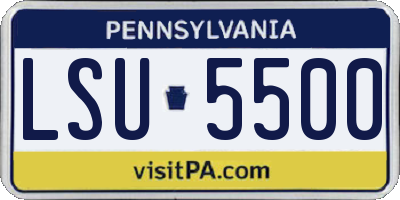 PA license plate LSU5500