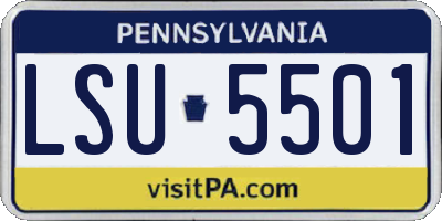 PA license plate LSU5501