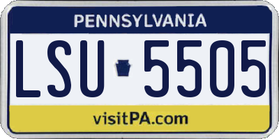 PA license plate LSU5505