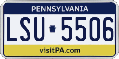 PA license plate LSU5506