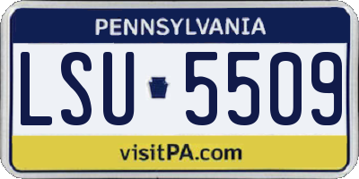 PA license plate LSU5509