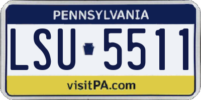PA license plate LSU5511