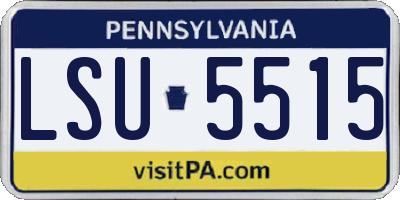 PA license plate LSU5515