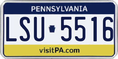 PA license plate LSU5516