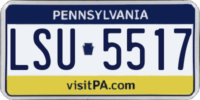 PA license plate LSU5517