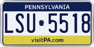 PA license plate LSU5518