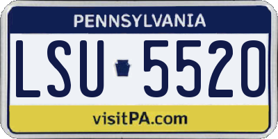 PA license plate LSU5520