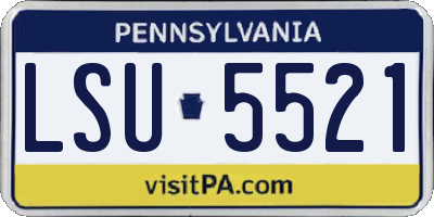 PA license plate LSU5521