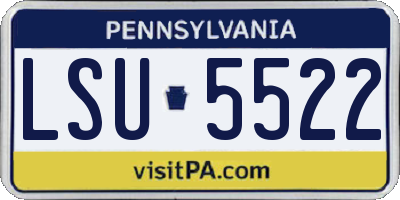 PA license plate LSU5522