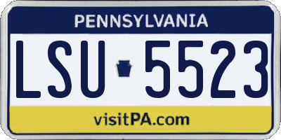 PA license plate LSU5523