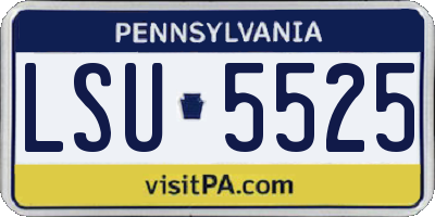 PA license plate LSU5525
