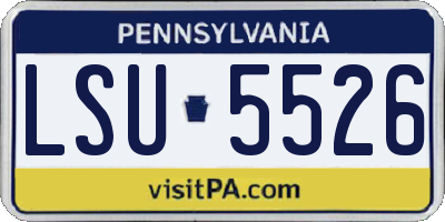 PA license plate LSU5526
