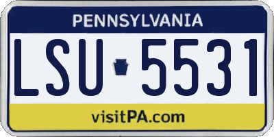 PA license plate LSU5531