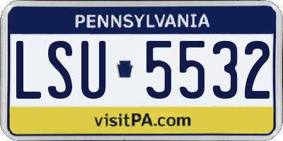 PA license plate LSU5532