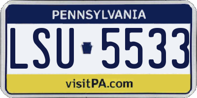 PA license plate LSU5533