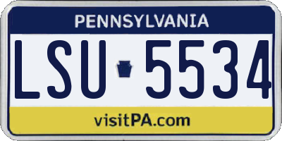 PA license plate LSU5534