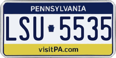 PA license plate LSU5535