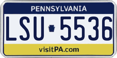 PA license plate LSU5536