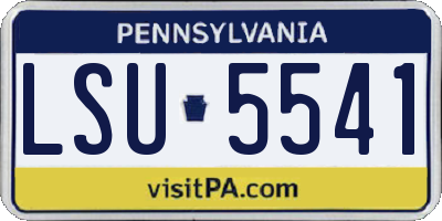 PA license plate LSU5541