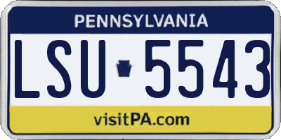 PA license plate LSU5543
