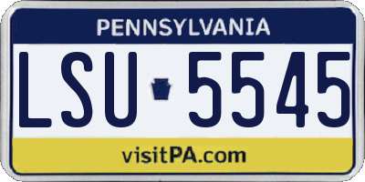 PA license plate LSU5545