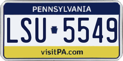 PA license plate LSU5549