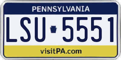 PA license plate LSU5551