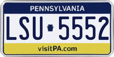 PA license plate LSU5552