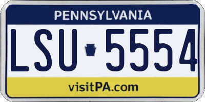 PA license plate LSU5554