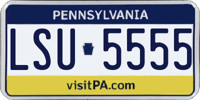 PA license plate LSU5555