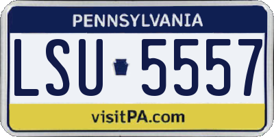 PA license plate LSU5557