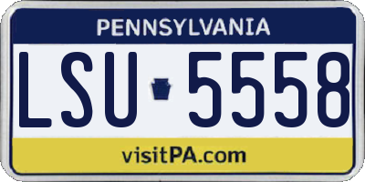 PA license plate LSU5558