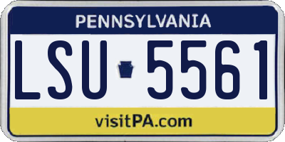 PA license plate LSU5561