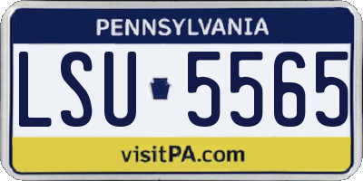 PA license plate LSU5565