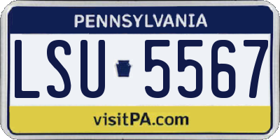 PA license plate LSU5567