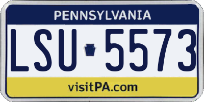 PA license plate LSU5573