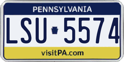 PA license plate LSU5574