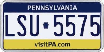 PA license plate LSU5575