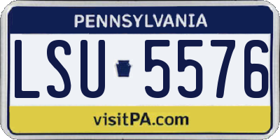 PA license plate LSU5576