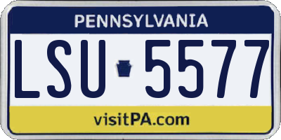 PA license plate LSU5577