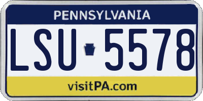 PA license plate LSU5578