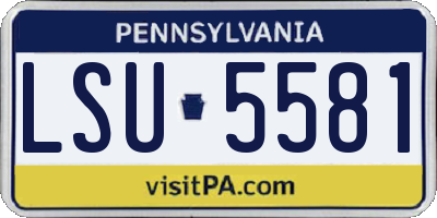 PA license plate LSU5581