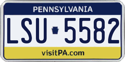 PA license plate LSU5582