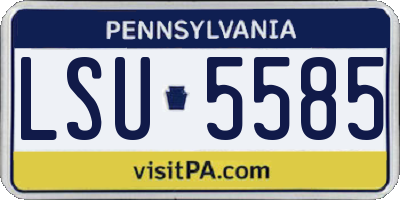 PA license plate LSU5585