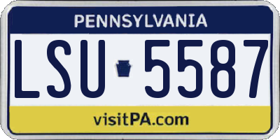 PA license plate LSU5587