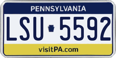 PA license plate LSU5592
