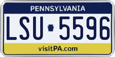 PA license plate LSU5596