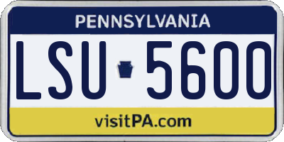 PA license plate LSU5600