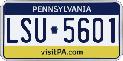 PA license plate LSU5601
